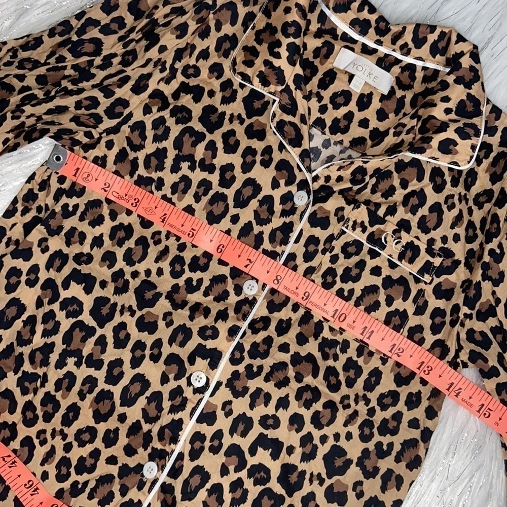 Little Yolke 7-8 Years Leopard Print Embroidered CG Pajama Top